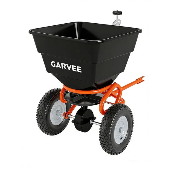 Tow-Behind Broadcast Spreader 130 Lbs Pull Lawn 10" Tires
