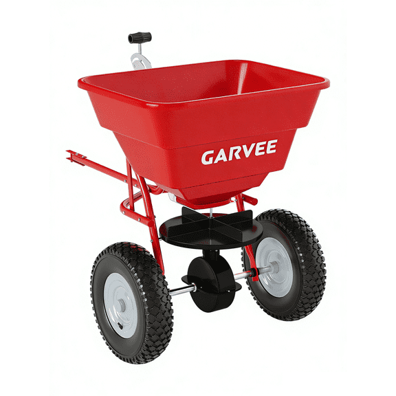 Tow-Behind Broadcast Spreader 85 LBS,Adjustable Flow Lawn Spreader with Universal Hitch & Hopper Cover,ATV UTV Lawn Tractor Pull Behind Fertilizer & Grass Seed Spreader for Yard,Farm & Winter IceMelt