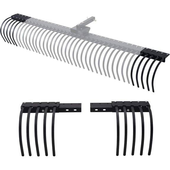 Tow Behind Landscape Rake Extension Kit, 2 Pack  Adds 24" Width for 60" & 72" Rakes