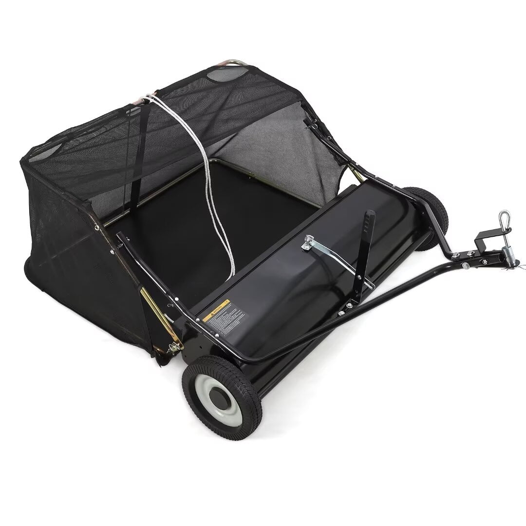 Tow-Behind Lawn Sweeper | 25 ft³ Capacity | Adjustable Brushes | Space-Saving Design | Quick Debris Collection