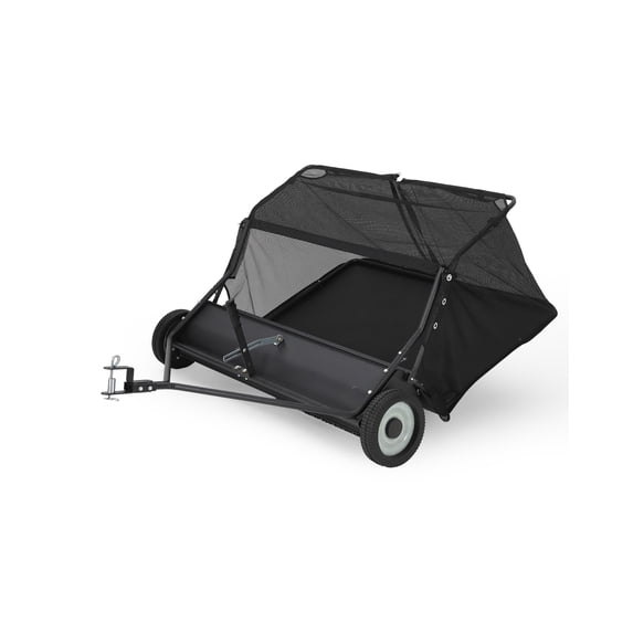 Tow-Behind Lawn Sweeper,Large-Capacity Pull-Behind Grass & Leaf Collector,Adjustable Height, Dumping Rope Design for Easy Debris Disposal, Fits Tractors & ATVs