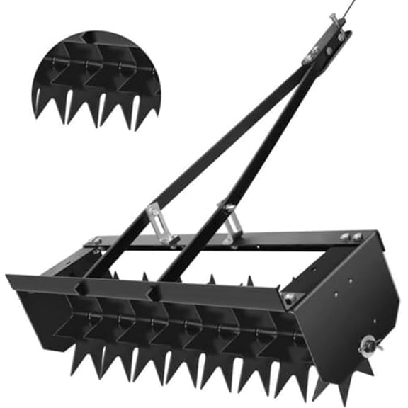 Tow Behind Plug Aerator, 300 Lbs Lawn Plug Aerator, $77 Dredge Soil Plug Lawn Aerator, 35 Inch Lawn Aerator for Yards, Gardens, Farms, Black$$Garden & Patio