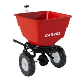Tow-Behind Spreader, 130LBS Capacity Pull Lawn & Garden Broadcast Spreader with 10" Pneumatic Tires and Adjustable Flow Control, All Terrain Pneumatic Tires for Fertilizer, Seed, Salt