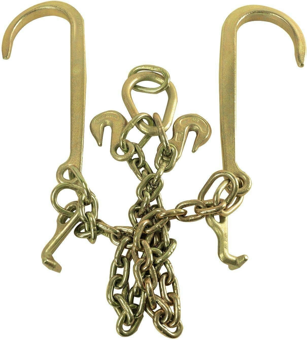 Tow Chain J-Hook 3/8" X 2' V-Type w/ G70 Grab Hook Tractor Car Wrecker Truck Tie