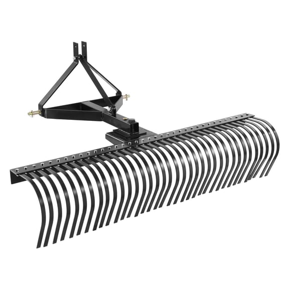 Tow Dethatcher 72 Inch, 36 Steel Tines 3-Point Hitch, Lawn Rake for Tractor