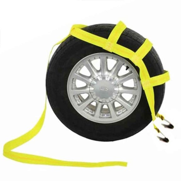 US Cargo Control Tow Dolly Basket Strap with Flat Hooks, Tow Dolly Straps Fit Tires 14-17 Inches, 12,000 LBS Break Strength, Tire Bonnet Straps to Haul and Tow