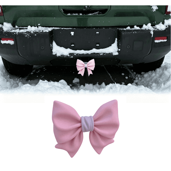 Tow Hitch Cover, Pretty Bow Design 5 Inch Receiver Plug Decorative Trailer, Hitch Insert Fits Standard 2 Inch Receivers Car Truck SUV RV Exterior Accessory