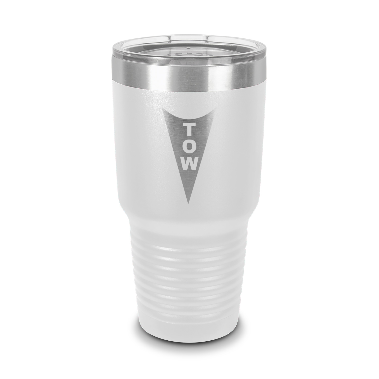 Tow Hook Tumbler 30 oz Laser Engraved w/ Clear Lid Stainless Steel