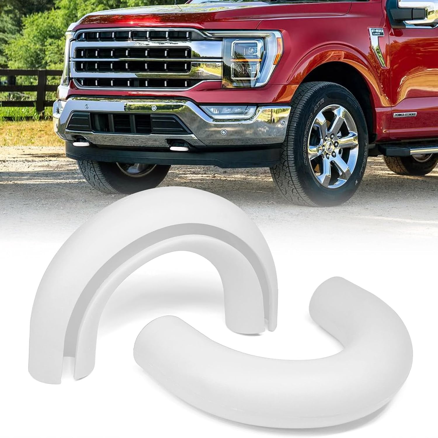Tow Hooks Covers for Ford F150 Accessories 2004-2025,for Ford Bronco Accessories 2024 2023 2022 2021 Base Big Bend Outer Banks,for Toyota Tundra 2017 2018 2019 2020 2021 (White 2PCS)