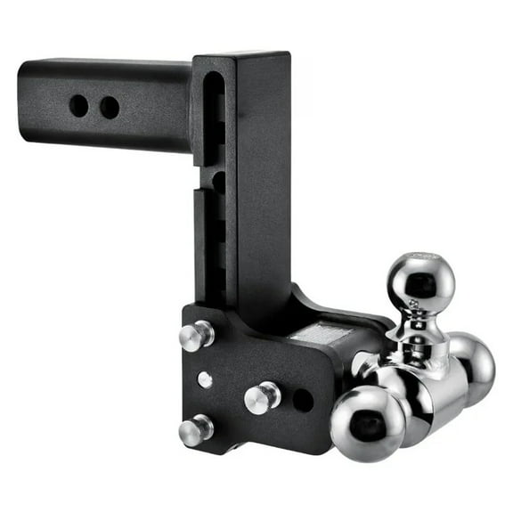 Tow & Stow Adjustable Trailer Hitch Ball Mount Fits 2.5" Receiver, Tri-Ball (1-7/8" x 2" x 2-5/16") ,Secure All-In-One Ball Hitch