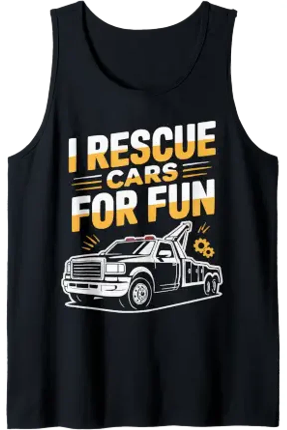 Tow Truck Driver Recovery Vehicle Proud Trucker Tank Top Size S-3XL