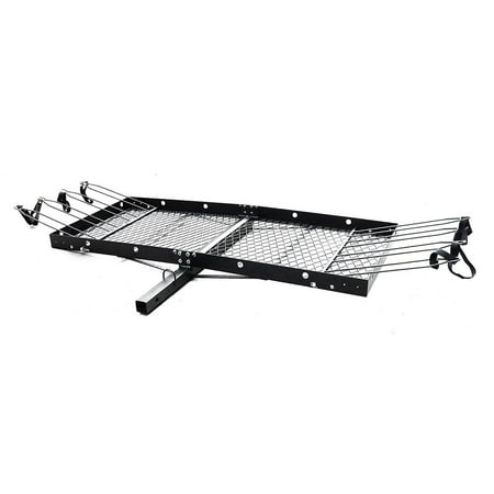 Tow Tuff Steel Tow Hitch Cargo Carrier and Bike Rack - Fits 2 inch Receivers - 62 inch