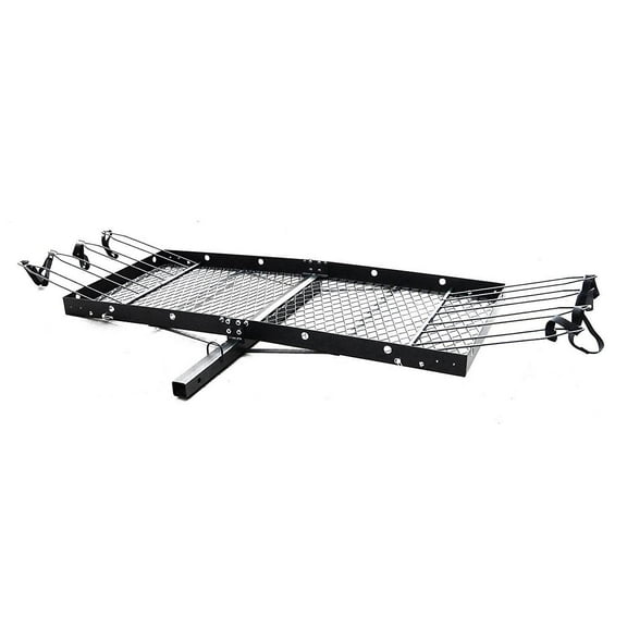 Tow Tuff 62 Inch Steel Cargo Carrier and Bike Rack, Fits 2 Inch Receivers