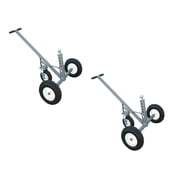 Tow Tuff Adjustable Solid Steel 800 lb Capacity Trailer Dolly w/ Caster 2 Pack
