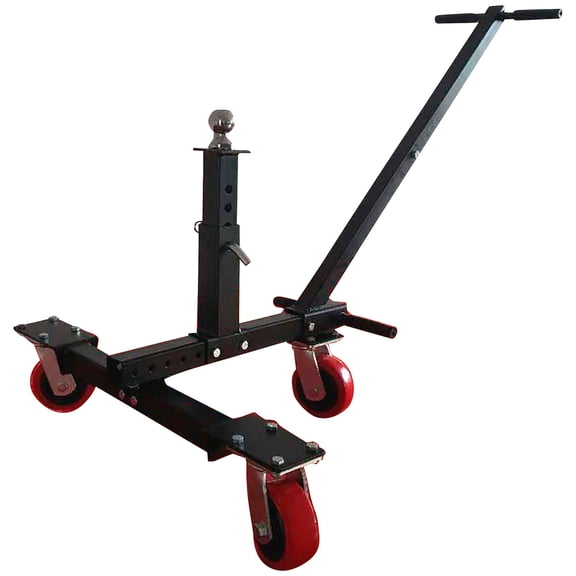 Tow Tuff Adjustable Steel 1000 Pound Hard Surface Trailer Dolly, Black