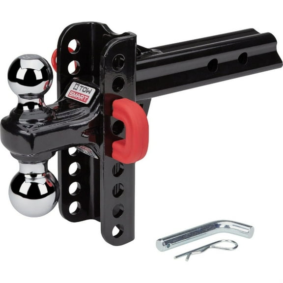 TOWSMART Class V, 14,000 lb., 5-1/2 in. Drop to 5-1/2 in. Rise, Adjustable X-Mount Trailer Hitch Dual Ball Mount
