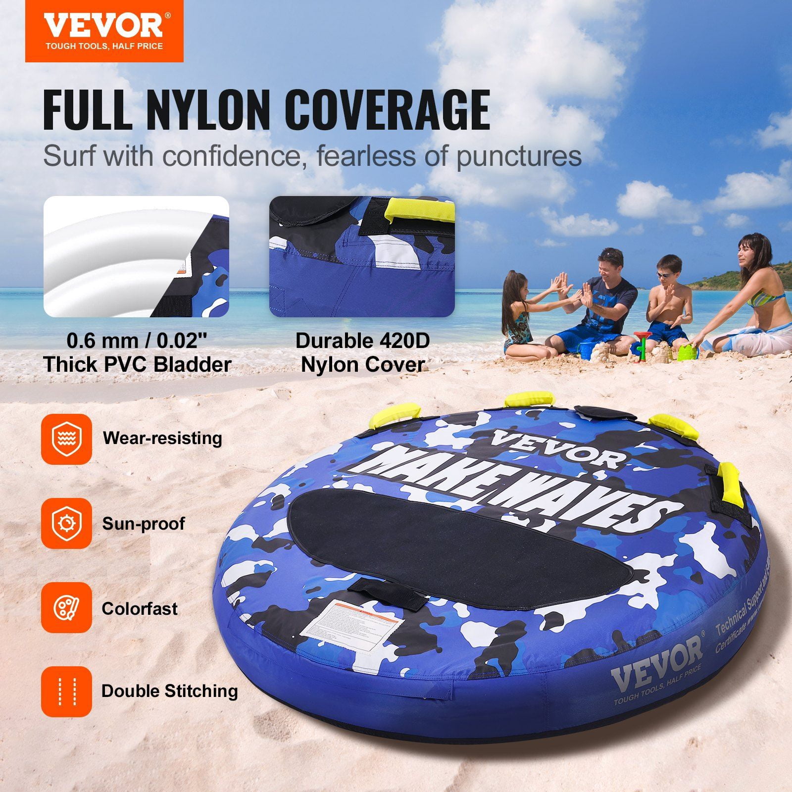Towable Tube for Boating,340 lbs,1-2 Riders Inflatable Boat Tubes ...
