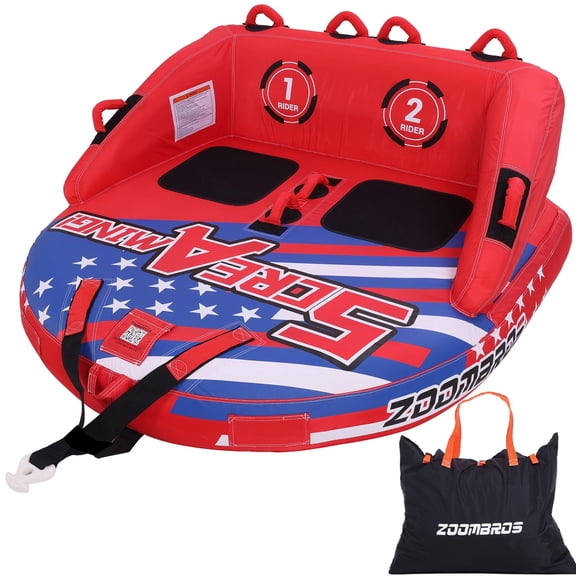 Towable Tubes for Boating 2 Person, Front/Back Tow Points Sofa Style Boat Tubes and Towables