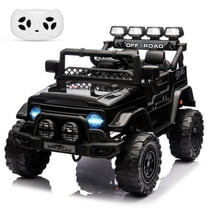 Towallmark 12V Kids Ride On Car Electric Truck Toy with Remote Control for Ages 3-8 Years (37-96 Months), 5MPH, with Music & Stories, Black