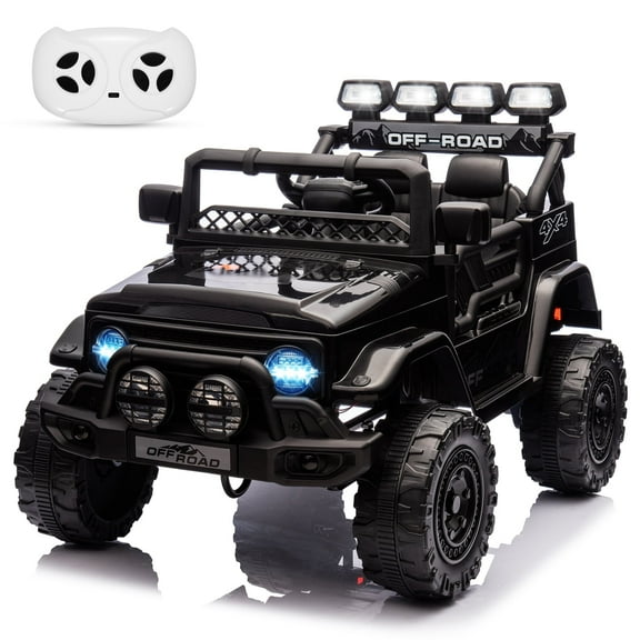 Towallmark 12V Kids Ride On Car Electric Truck Toy with Remote Control for Ages 3-8 Years (37-96 Months), 5MPH, with Music & Stories, Black