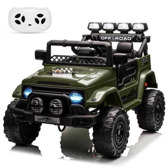 Towallmark 12V Kids Ride On Car Electric Truck Toy with Remote Control for Ages 3-8 Years (37-96 Months), 5MPH, with Music & Stories,Green