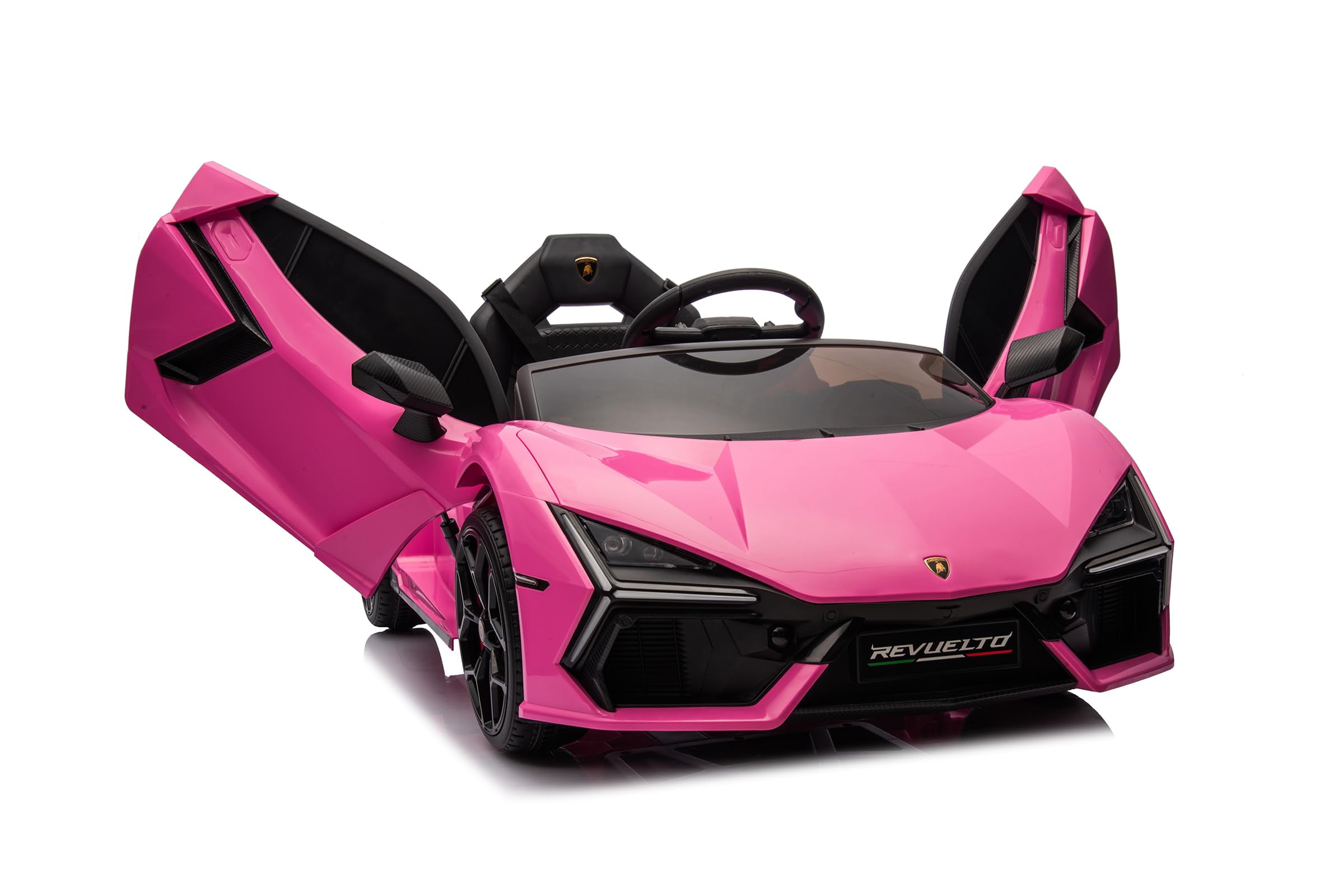 12V Pink Lamborghini Revuelto Kids Ride-On Car with Remote Control