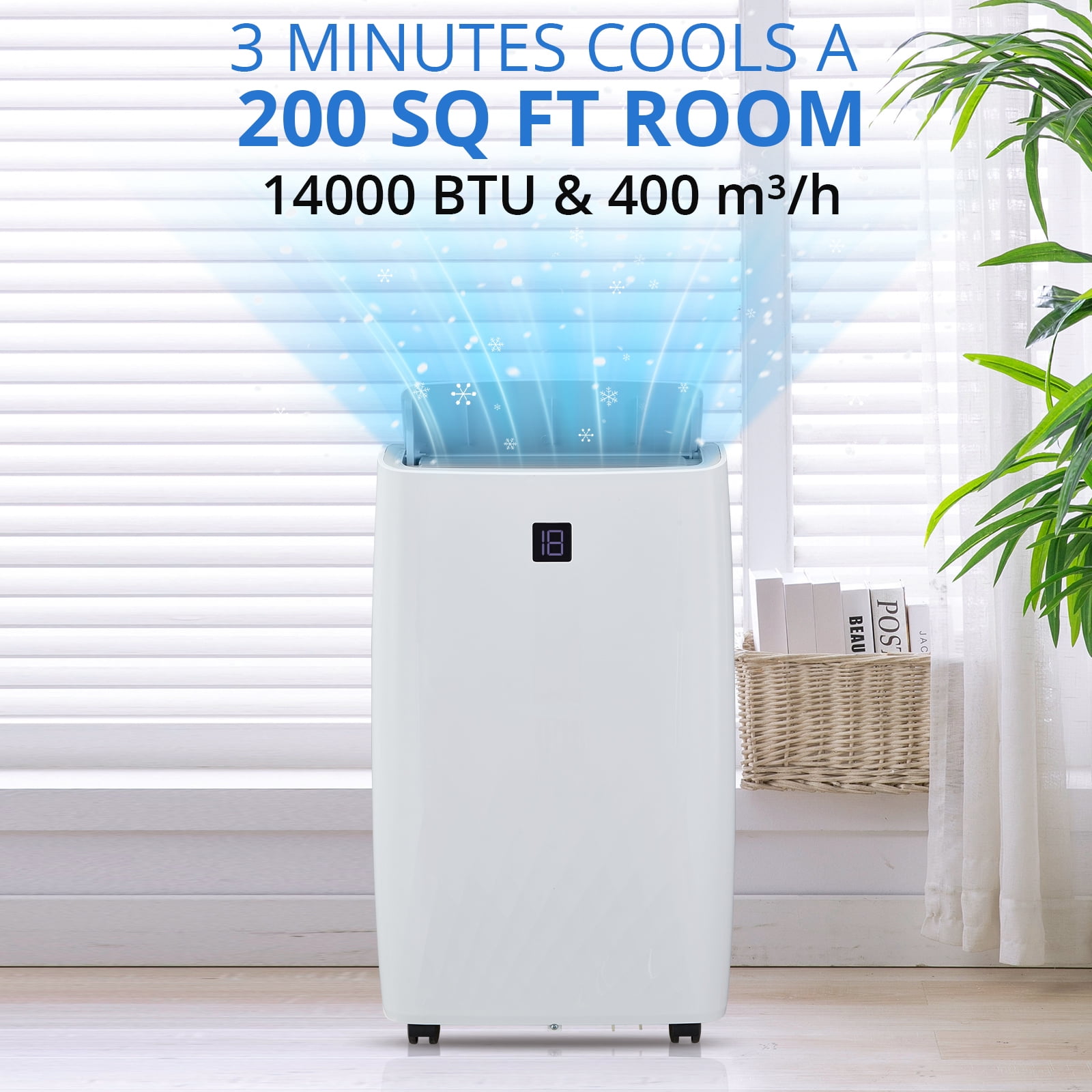 Towallmark 14,000 BTU Portable Air Conditioner - 3-in-1 Cooling ...