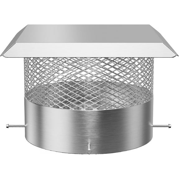Towallmark 14 Inch Chimney Cap, Stainless Steel Chimney Cover With Mesh Screen, Round Chimney Flue Cap For Rain Protection, Fits All Standard Vents, Durable Rust Resistant
