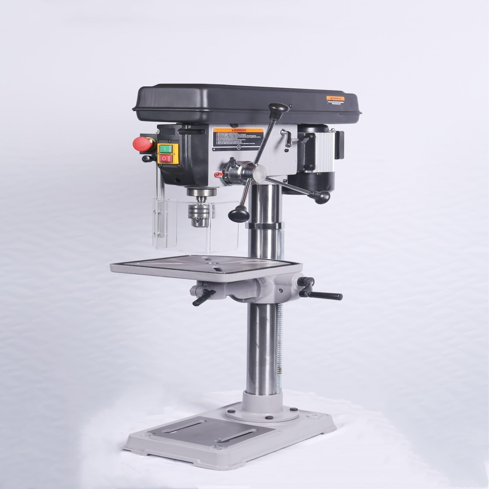 Towallmark 15 in Benchtop Drill Press with Swing away Safety Guard 7.5 Amp 120V Pure Copper Motor 288 3084 RPM Variable Speed 0 45 Tilting