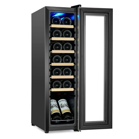 Towallmark 18-Bottle Compressor Wine Cooler – Freestanding Beverage Refrigerator for Red, White, Champagne, Beer, and Soft Drinks