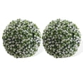 thumbnail image 1 of Towallmark 2 PCS 15'' Artificial Topiary Balls UV Protected, Flower Topiary Balls Decorative Balls for Indoor Outdoor Decor, Wedding Decoration, White, 1 of 7