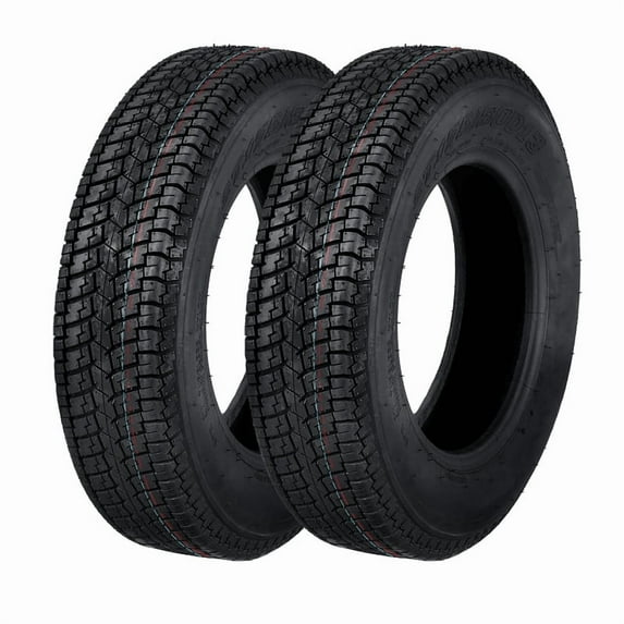 Towallmark 2 Pack ST205 75R14 Trailer Tires, 6PR Load Range C, Heavy Duty Steel Radial Tires, For Small Utility Cargo Camper Boat Landscape Hauler Trailers