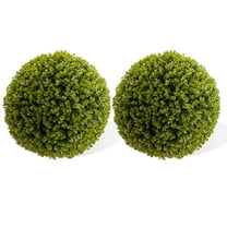 Towallmark 2 Pcs Artificial Plant Topiary Balls Outdoor,Faux Boxwood Balls Fake Green Plants Decorative Spheres for Front Porch Patio Garden Backyard Home Wedding Decor