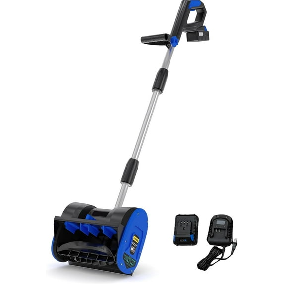 Towallmark 20V 12" Cordless Snow Thrower, Electric Snow Shovel, 1 * 4.0Ah Battery & Quick Charger, 16.5 ft Snow Throwing Distance, Adjustable Handle, for Walkways Deck Driveways Stair Snow Removal