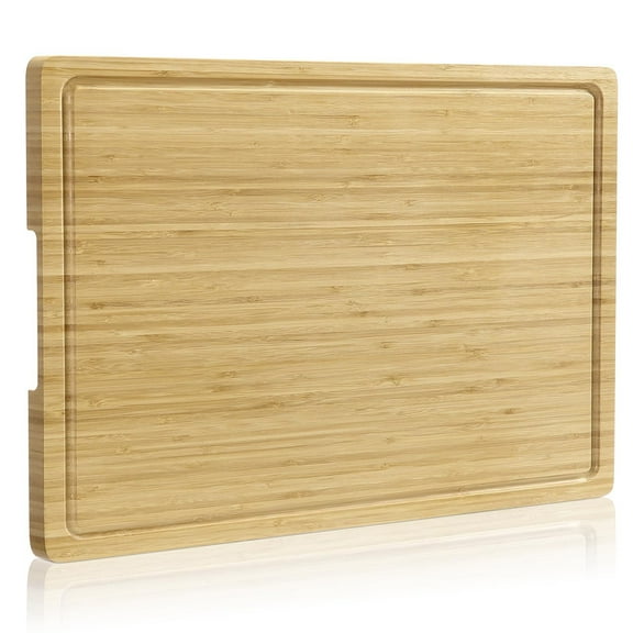 Towallmark 20x15 Inch Extra Large Bamboo Cutting Board,Thick Wooden Chopping Board With Juice Groove & Handle, Butcher Block For Meat Vegetables Cheese, Charcuterie Serving Tray