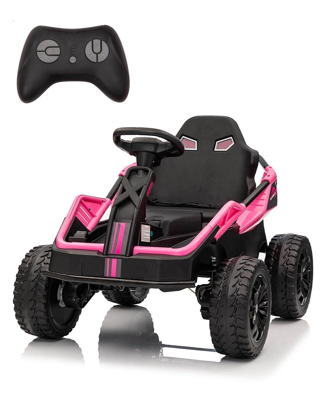Towallmark 24V Kids Electric Car with Parent Control, 6MPH 200W 4x4 Ride On Car, 4 Shock Absorbers, Wide Adjustable Seat, Music, Wear-Resistant Wheels, 4 Wheeler ATV for Boys Girls Ages 3+