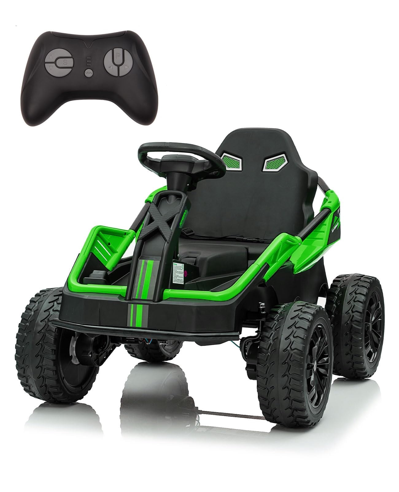 Towallmark 24V Kids Electric Car with Parent Control, 6MPH 200W 4x4 Ride On Car, 4 Shock Absorbers, Wide Adjustable Seat, Music, Wear-Resistant Wheels, 4 Wheeler ATV for Boys Girls Ages 3+