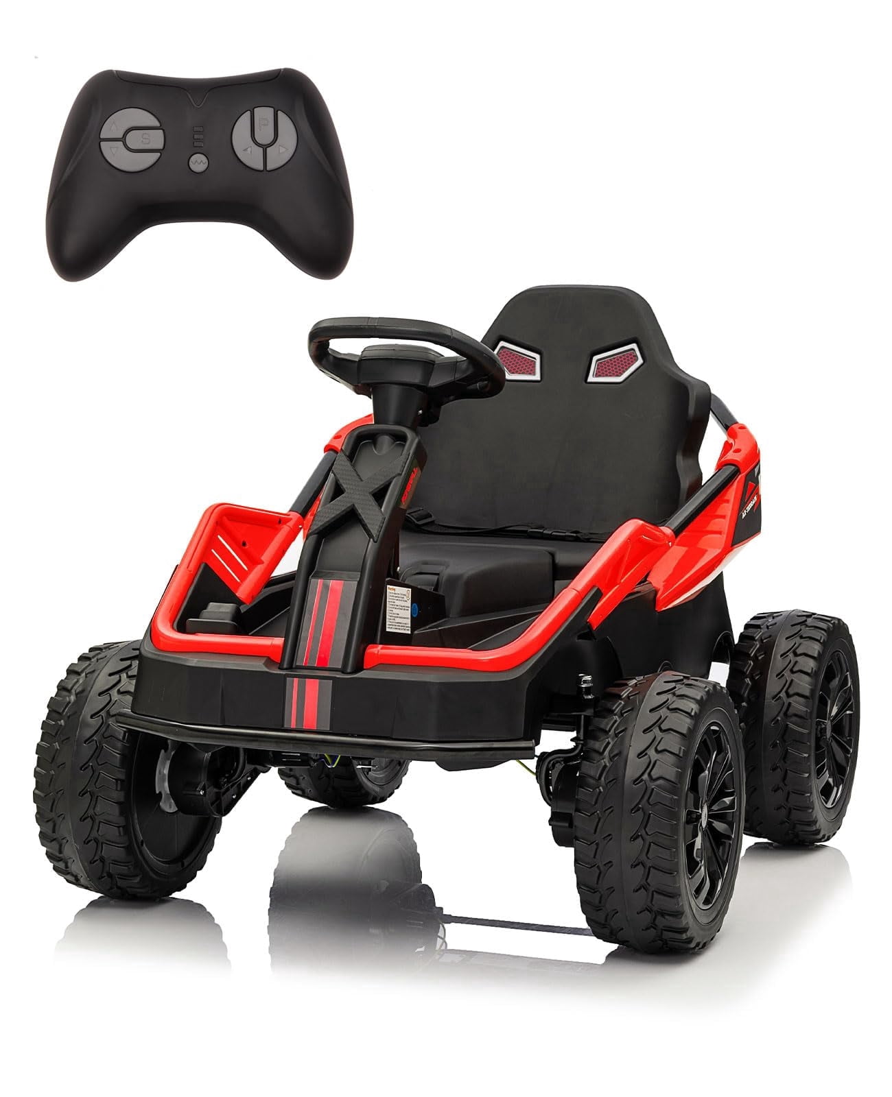 Towallmark 24V Kids Electric Car with Parent Control, 6MPH 200W 4x4 Ride On Car, 4 Shock Absorbers, Wide Adjustable Seat, Music, Wear-Resistant Wheels, 4 Wheeler ATV for Boys Girls Ages 3+