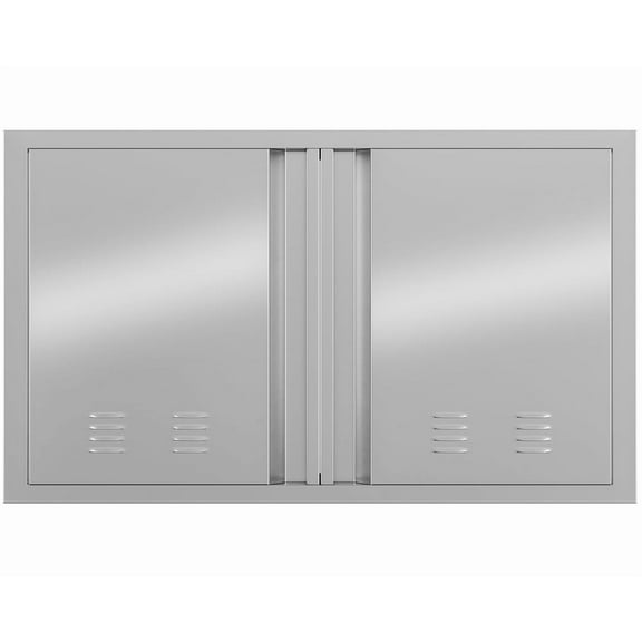 Towallmark 24x24 Inch Stainless Steel BBQ Access Door, Outdoor Kitchen Door With Recessed Handle And Vents, Flush Mount Silver Grill Door For BBQ Island And Outdoor Kitchens
