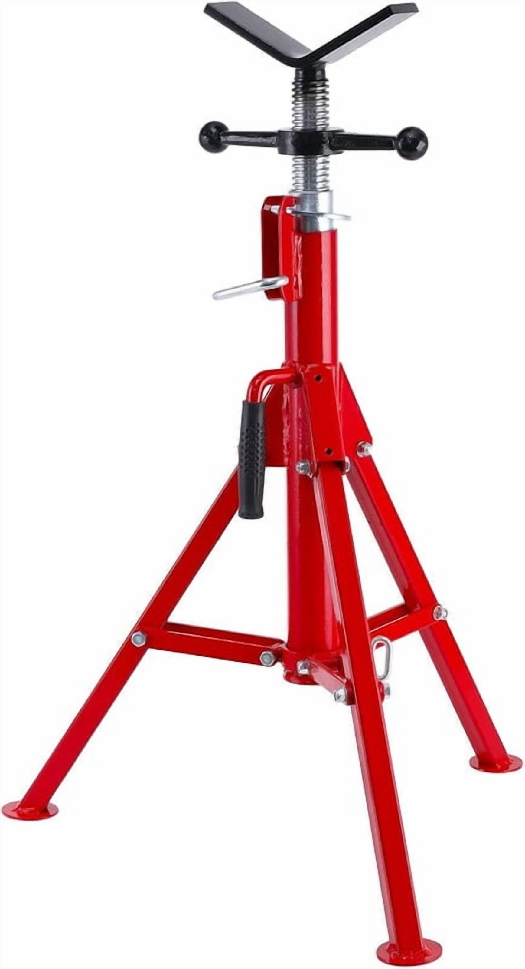 Towallmark 27-52 Inch V Head Pipe Jack Stand, 2500 LbS Capacity Heavy Duty Adjustable Steel Stand, For 1/2 To 12 Inch Pipes Welding Threading Cutting