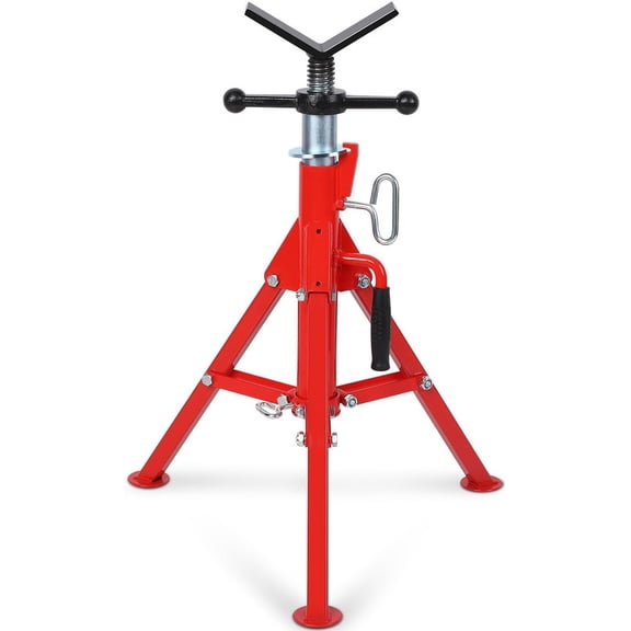 Towallmark 28-52 Inch Adjustable V Head Pipe Jack Stand, Heavy Duty Jack Stands, 2500 Lb Capacity, 1/2"-12" Pipe Size, Carbon Steel Construction, Portable Folding Legs