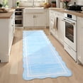 thumbnail image 1 of Towallmark 2x6 Washable Area Rug, Ultra Soft Low Pile Non-Slip Carpet, Modern Scalloped Print Floor Mat for Living Room Bedroom Home Decor, Light Blue, 1 of 7