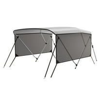 Towallmark 3 Bow Bimini Tops with Mesh Sidewalls, Waterproof Marine Grade Canvas, Removable Mesh, Adjustable Support Poles, Easy Installation, Various