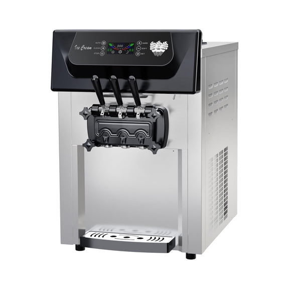 Towallmark 3 Head Commercial Soft Serve Ice Cream Maker, 2200W Countertop Frozen Yogurt Machine, Heavy Duty Dispenser For Restaurants, Fast Serving Easy Clean, 110V