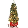 thumbnail image 1 of Towallmark 4.5FT Christmas Tree with 85 Lights, Pre-Lit Artificial Mini Christmas Tree with 8 Mode Includes Red Berries & Sleigh Base for Front Door, Porch, 1 of 6