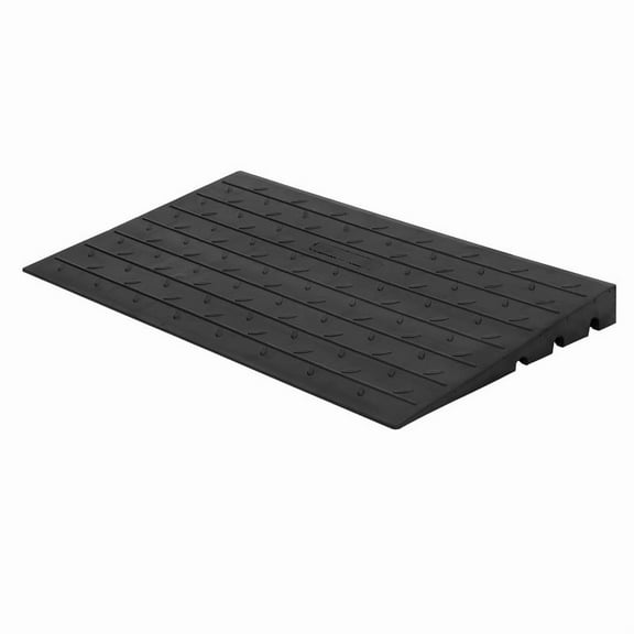 Towallmark 4 Inch Rubber Threshold Ramp,Heavy Duty 2500LBS Capacity Wheelchair Ramp, 3 Channel Cord Cover, Anti Slip Surface, Portable Ramp For Doorways, Steps, Curbs