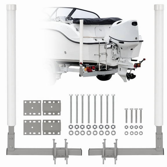 Towallmark 40 Inch Adjustable Boat Trailer Guide Poles, Boat Trailer Guides, 2 Pack 43 Inch Galvanized Steel with PVC Protection for Easy Loading on Fishing Ski Sailboats