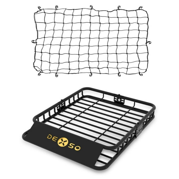Towallmark 46 x 36 Inch Roof Rack Basket, Cargo Carrier, SUV Roof Rack, 200LBS Capacity Heavy Duty Universal Rooftop Basket with Net for Trucks SUVs Vehicles Camping