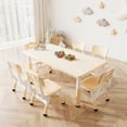 thumbnail image 1 of Towallmark 47.2" x 23.6" Kids Table and 6 Chairs Set, Adjustable Height Childrens Table Set for Ages 3-10, Toddler Activity Table with Graffiti Top, Non Slip Legs, 300Lbs Capacity, 1 of 9