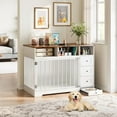 thumbnail image 1 of Towallmark 48 Inch Dog Crate Furniture, Farmhouse Dog Kennel with Bowl & Drawers, Heavy Duty Pet Crate Table for Medium Small Dogs for Living Room, Entryway Storage, 1 of 7